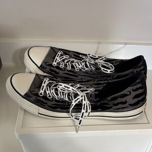 Stylish Black and White Patterned Sneakers